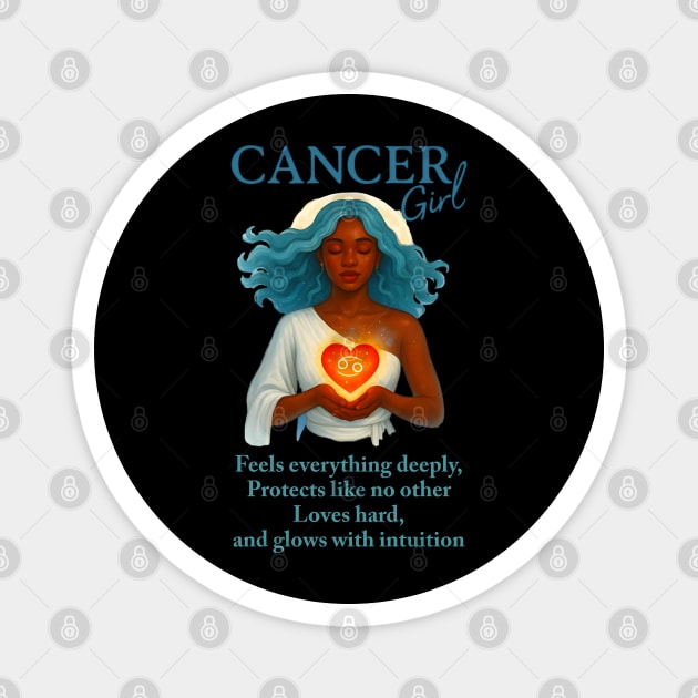 Cancer Girl Magic – Intuitive Black Woman Zodiac Magnet by UrbanLifeApparel